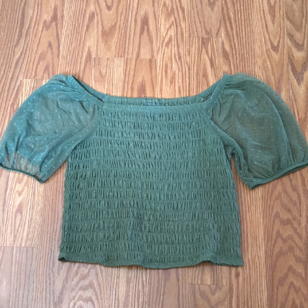 Torrid Olive Smocked Top